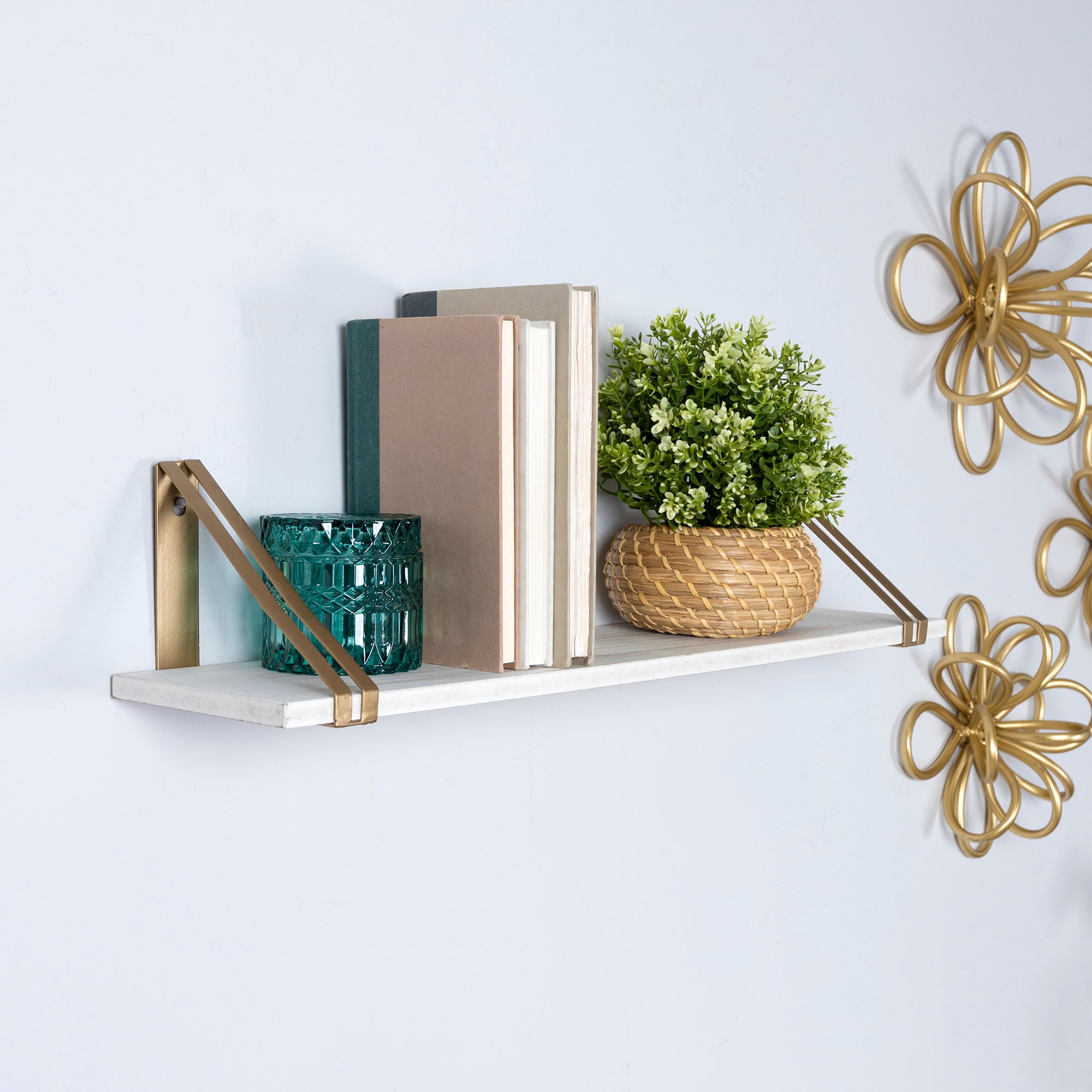 3 Tier Metal and Wood Wall Shelf – Decocrated